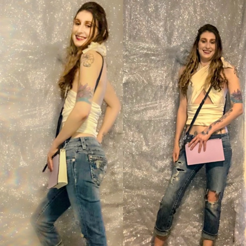 Brand new salty backless wrap top